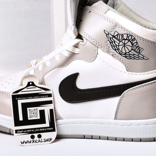 حذاء جوردان Jordan باللون الابيض والرصاصي - جودة عالية