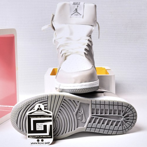 حذاء جوردان Jordan باللون الابيض والرصاصي - جودة عالية