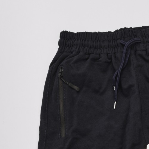 خامة قطن بجامة خصر وقدم لاستيك لون نيلي سادة  (طباعة حسب الطلب)