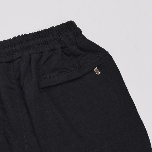 خامة قطن بجامة خصر وقدم لاستيك لون نيلي سادة  (طباعة حسب الطلب)