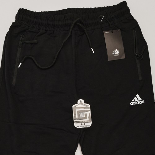 خامة قطن بجامة adidas فصال ممتاز خصر وقدم لاستيك حركة في الطباعة   باللون الاسود 