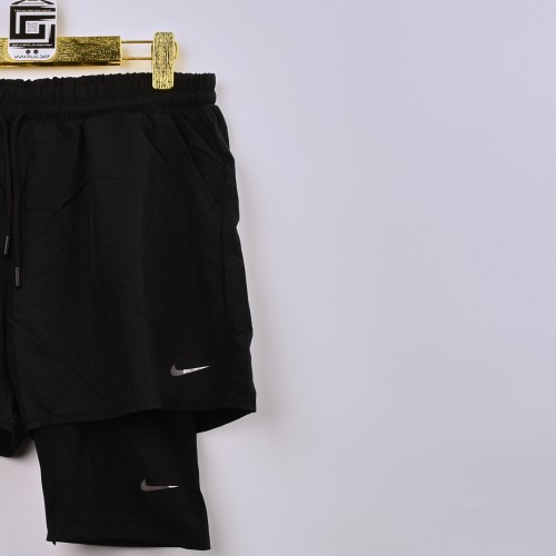 شورت رياضي مدمج بستريج قصير يغطي نصف الساق فصال اكثر من رائع  nike للجنسين اسود 