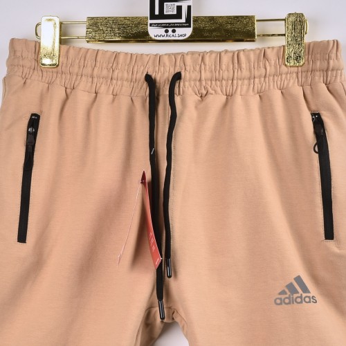 خامة قطنية شورت adidas  فصال تركي  حركة زنجيل لون بيجي 