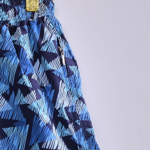 خامة مريحة باردة شورت مشجر بدرجات الازرق مع بطانة ممتازة