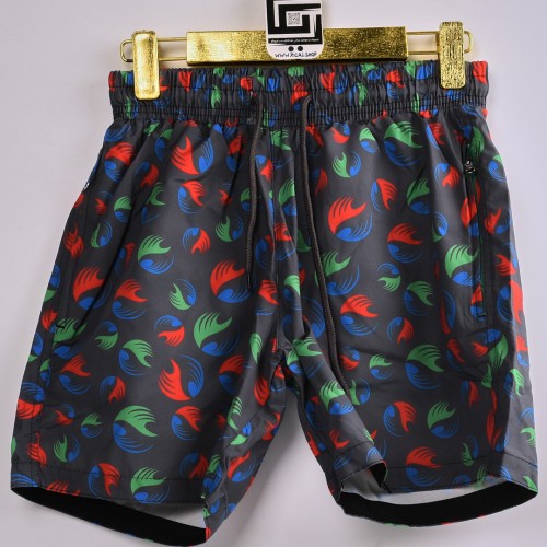 خامة مريحة باردة شورت مشجرر رصاصي و دوائر بالوان متعددة  مع بطانة ممتازة