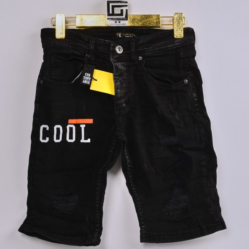 شورت جينز خامة درجة اولى فصال تركي بحركات مميزة بادق التفاصيل , باللون الاسود الكاحت