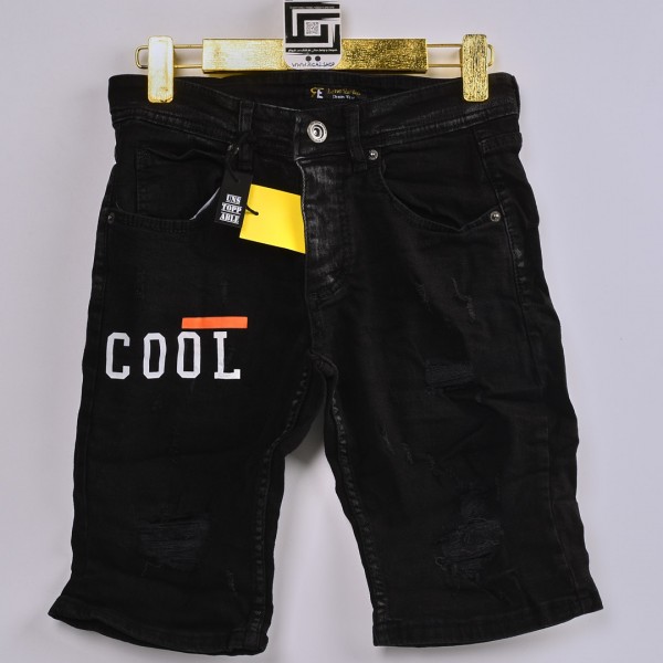 شورت جينز خامة درجة اولى فصال تركي بحركات مميزة بادق التفاصيل , باللون الاسود الكاحت