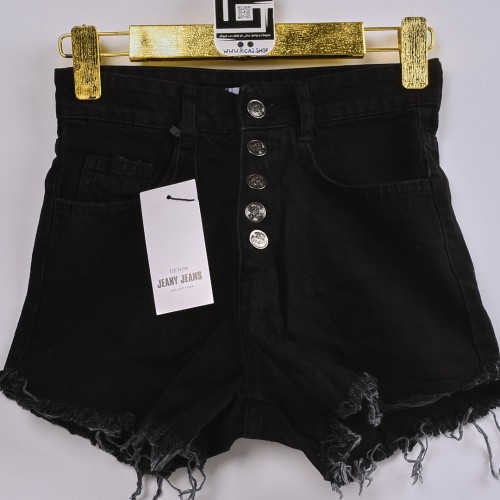 شورت جينز خصر نورمال حركة عند الاطراف خامة وفصال تركي درجة عالية باللون الاسود