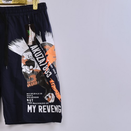 خامة قطن درجة ممتازة شورت طباعة حركية لون نيلي فصال عالي خامة قطن درجة ممتازة شورت طباعة حركية لون نيلي فصال عالي