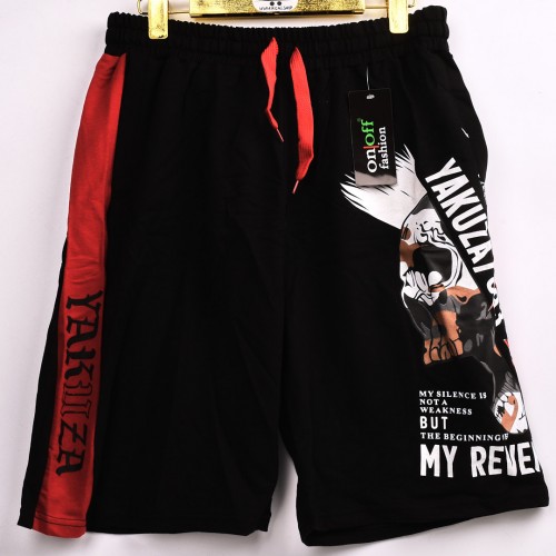 خامة قطن درجة ممتازة شورت ياكوزا  لون اسود   فصال عالي 