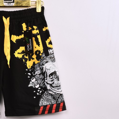 خامة قطن درجة ممتازة شورت طباعة حركية لون اسود فصال عالي خامة قطن درجة ممتازة شورت طباعة حركية لون اسود فصال عالي