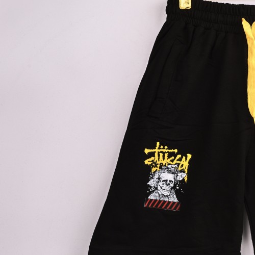 خامة قطن درجة ممتازة شورت طباعة حركية لون اسود  فصال عالي 