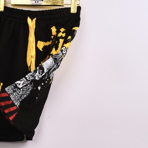 خامة قطن درجة ممتازة شورت طباعة حركية لون اسود  فصال عالي 