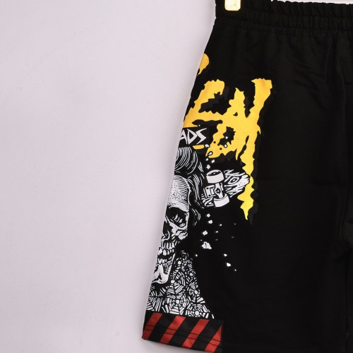 خامة قطن درجة ممتازة شورت طباعة حركية لون اسود  فصال عالي 