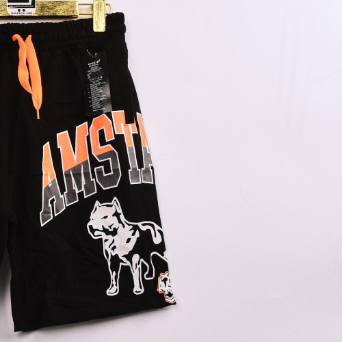 خامة قطن درجة ممتازة شورت AMSTAFF لون اسود وبرتقالي فصال عالي 