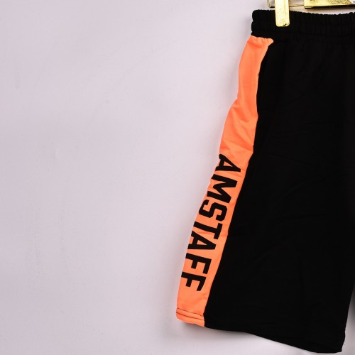 خامة قطن درجة ممتازة شورت AMSTAFF لون اسود وبرتقالي فصال عالي 