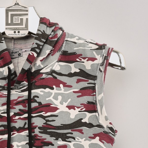 خامة قطنية حجرية كب كيمونة مرقط بالاحمر 