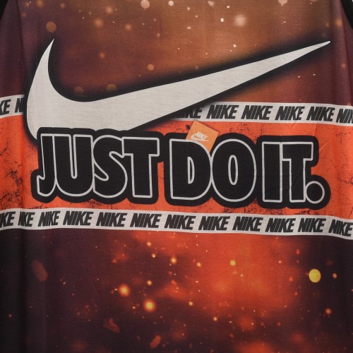 خامة قطني مشجر just do it  عشاق كرة السلة برتقالي ناري