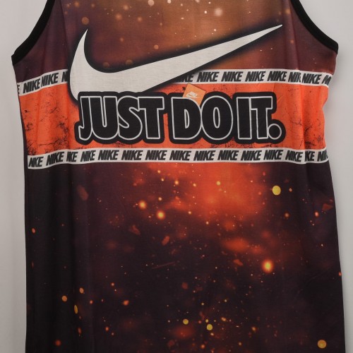 خامة قطني مشجر just do it  عشاق كرة السلة برتقالي ناري