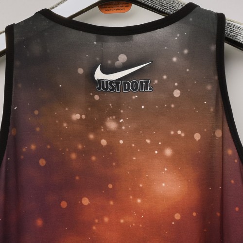 خامة قطني مشجر just do it  عشاق كرة السلة برتقالي ناري