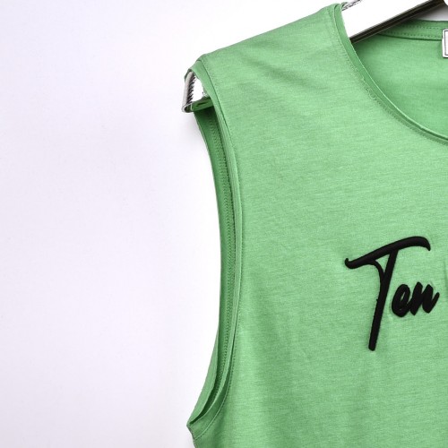 كيمونة عنق دائري خامة قطنية فصال حركي من الدرجة الاولى ten minute باللون الاخضر