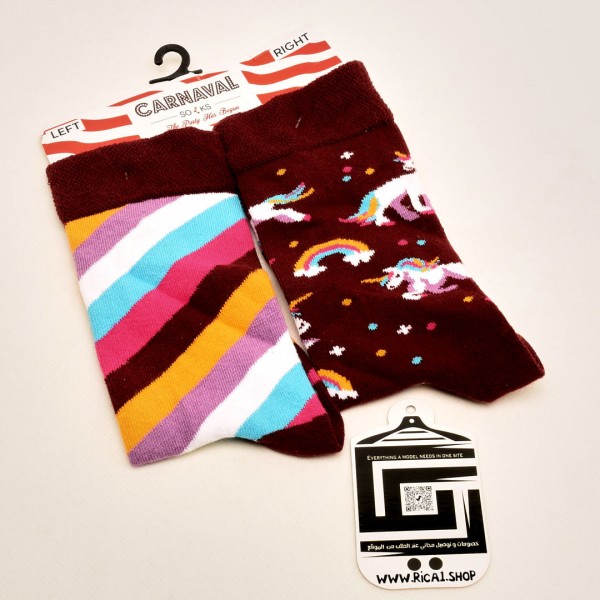 جوارب ملونة carnaval تباين شكلي بين اليمين واليسار - يونيكرن