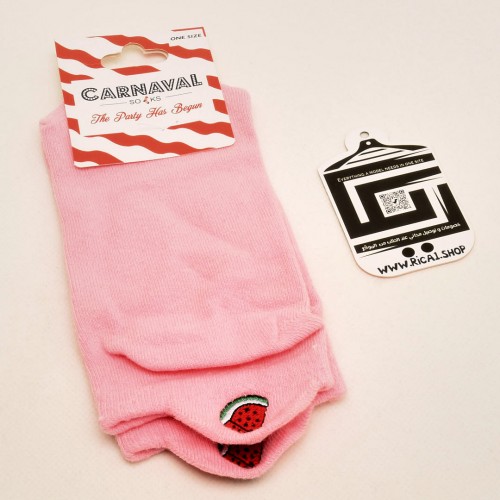 الجوارب اللطيفة بالقياس الصغير (ربع) وردي بطيخ