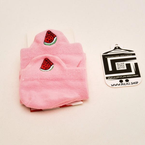 الجوارب اللطيفة بالقياس الصغير (ربع) وردي بطيخ