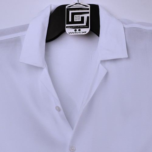 قميص خامة قطنية  مريحة جدا وبفصال حركي جميل  باللون الابيض السادة