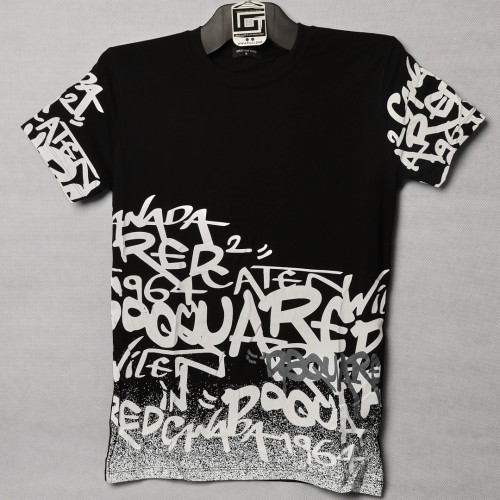 خامة قطني متقدمة اوفر سايز طبعة مميزة اسود 