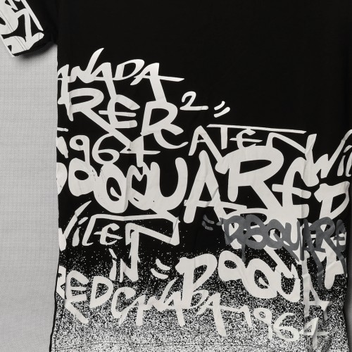 خامة قطني متقدمة اوفر سايز طبعة مميزة اسود 