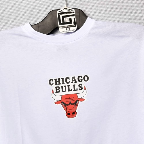خامة قطني chicago bulls  ياخة دائري ابيض اللون 