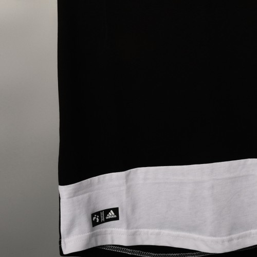 خامة قطني حركة رياضي adidas (كب تيشرت) اسود وابيض 