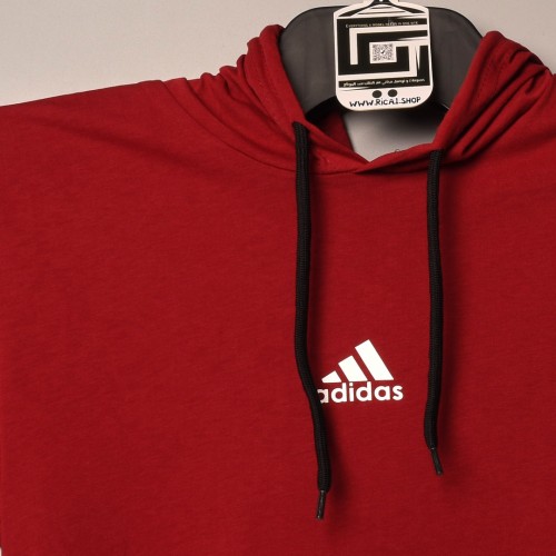 خامة قطني حركة رياضي adidas (كب تيشرت) لون احمر وابيض