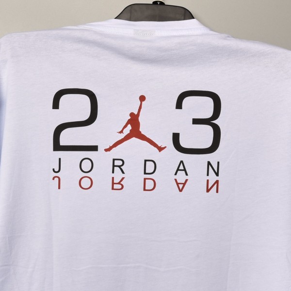 خامة قطني متقدم jordan ياخة دائرية ابيض - طبع صدر وظهر