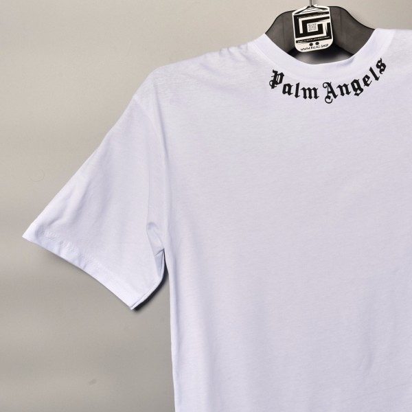 خامة قطني متقدمة PALM ANGELS   ياخة دائري ابيض اللون