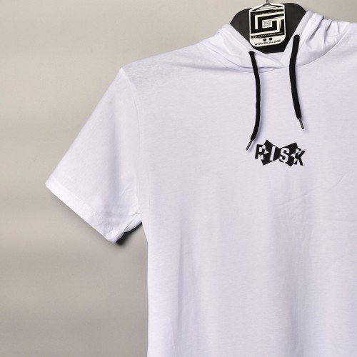 خامة قطني كب تيشرت  risk ابيض 