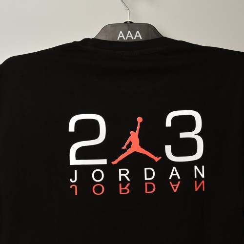 خامة قطني متقدم jordan ياخة دائرية اسود - طبع صدر وظهر