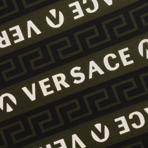 خامة قطن خفيف versace مقلم ياخة دائرية زيتوني