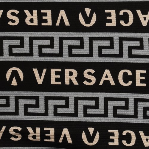 خامة قطن خفيف versace مقلم ياخة دائرية سمائي