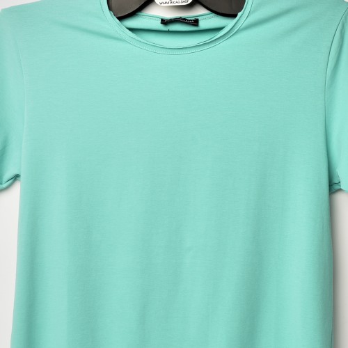 فت سايز تيشرت قطني سادة لون اخضر ياخة دائري حركة في الفصال (طبع حسب الطلب)