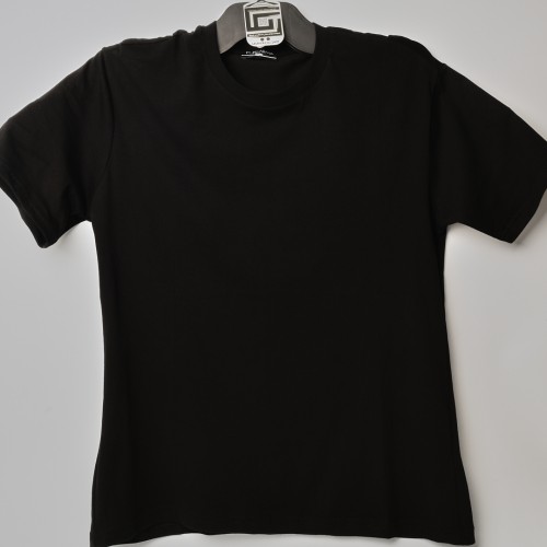 قالب شبه اوفر سايز ((فصال اوربي)) تيشرت قطني سادة لون اسود عنق دائري  (طبع حسب الطلب)