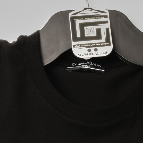 قالب شبه اوفر سايز ((فصال اوربي)) تيشرت قطني سادة لون اسود عنق دائري  (طبع حسب الطلب)