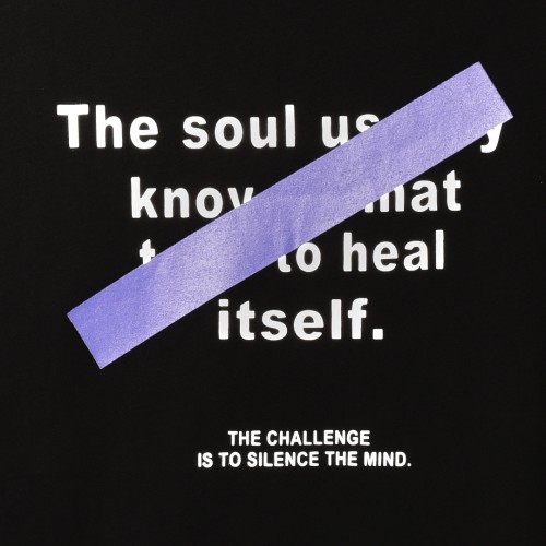 قالب شبه اوفر سايز ((فصال اوربي)) تيشرت قطني  مطبوع ميمز عنق دائري  اسود 