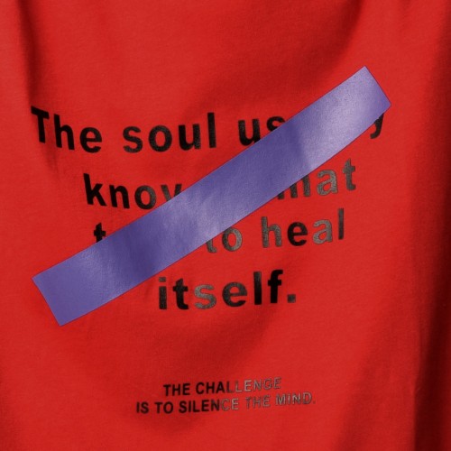 قالب شبه اوفر سايز ((فصال اوربي)) تيشرت قطني  مطبوع ميمز عنق دائري  احمر