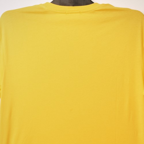 قالب شبه اوفر سايز ((فصال اوربي)) تيشرت قطني سادة لون اصفر عنق دائري  (طبع حسب الطلب)