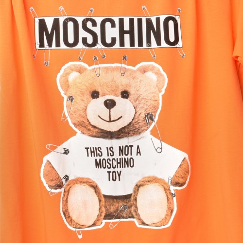 تيشرت اوفر سايز قطني خامة ممتازة باللون البرتقالي مع الطبعة للجنسين