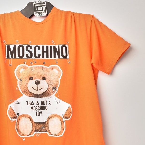 تيشرت اوفر سايز قطني خامة ممتازة باللون البرتقالي مع الطبعة للجنسين