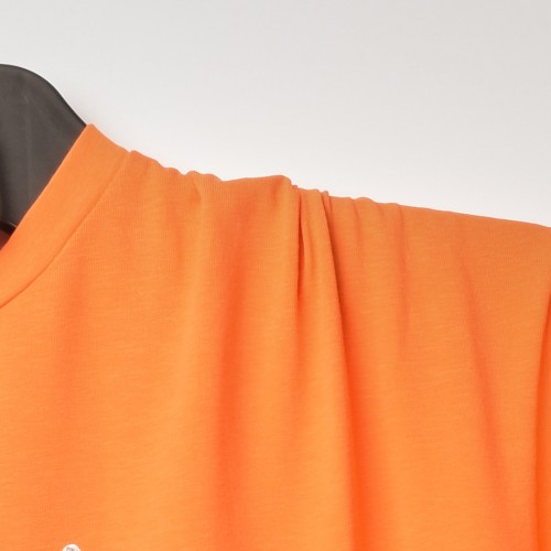 تيشرت اوفر سايز قطني خامة ممتازة باللون البرتقالي مع الطبعة للجنسين