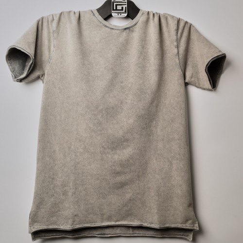 الخامة العالية الجودة بفصال اجمل من الاوفر سايز Yikamali - Relaxed  رصاصي (يعتبر ابيض في هذا التايب) سادة (طباعة حسب الطلب)